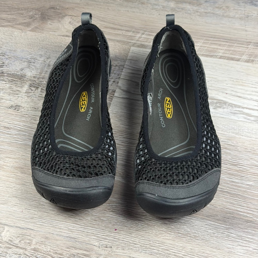 Keen Allex Mesh Ballet Flats Black Magnet Grey Slip On Shoes Womens 8.5 Slip On